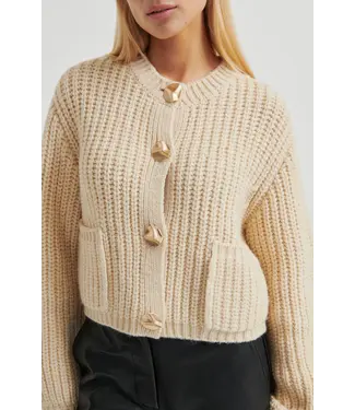 Second Female Ulrikke knit cardigan soft beige
