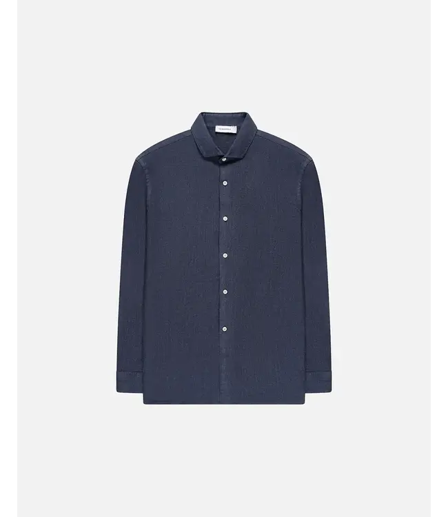 The GoodPeople Soho linen shirt stone blue 7100