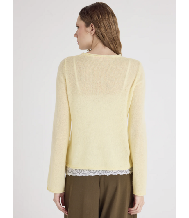 Absolut Cashmere Maggie Pull Col Rond Limelight
