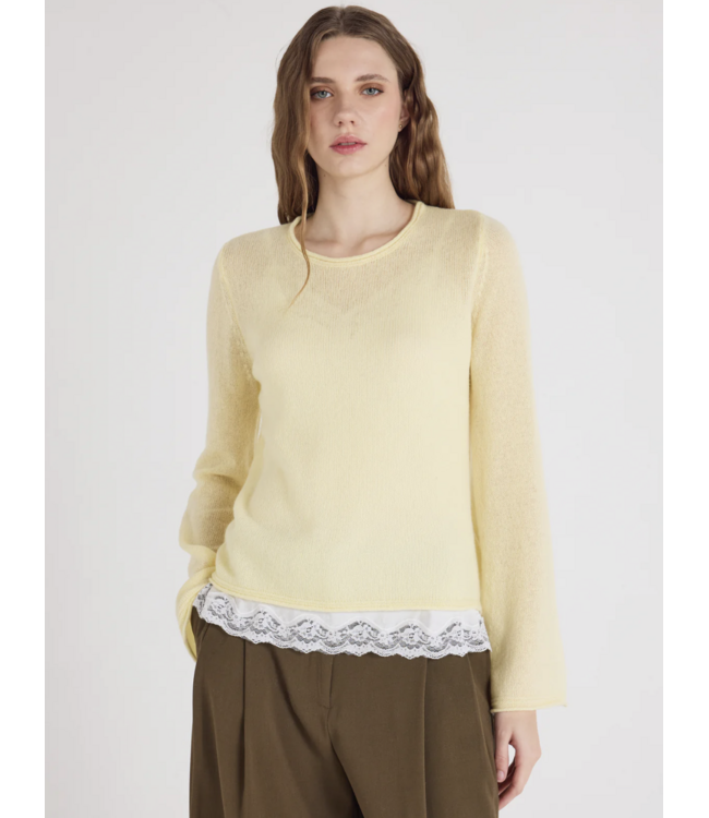 Absolut Cashmere Maggie Pull Col Rond Limelight