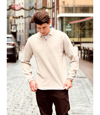 Genti Polo Zip LS 148 creme