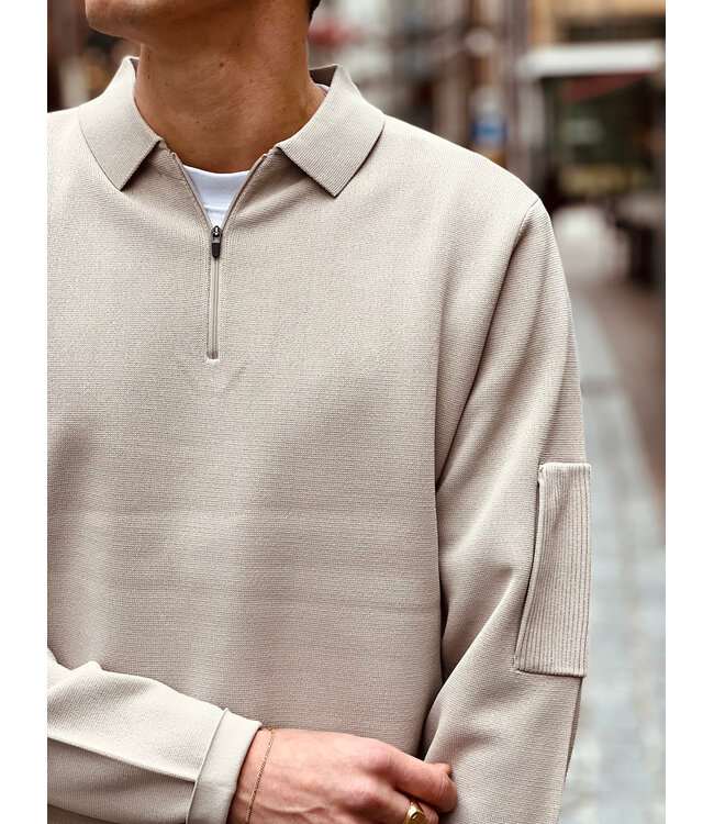 Genti Polo Zip LS 148 creme