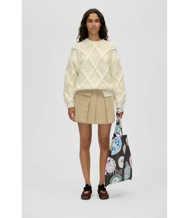 Stine Goya Waistbelt Mini Skirt Ecru