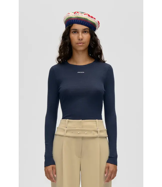 Stine Goya Longsleeve Crewneck Midnight Navy