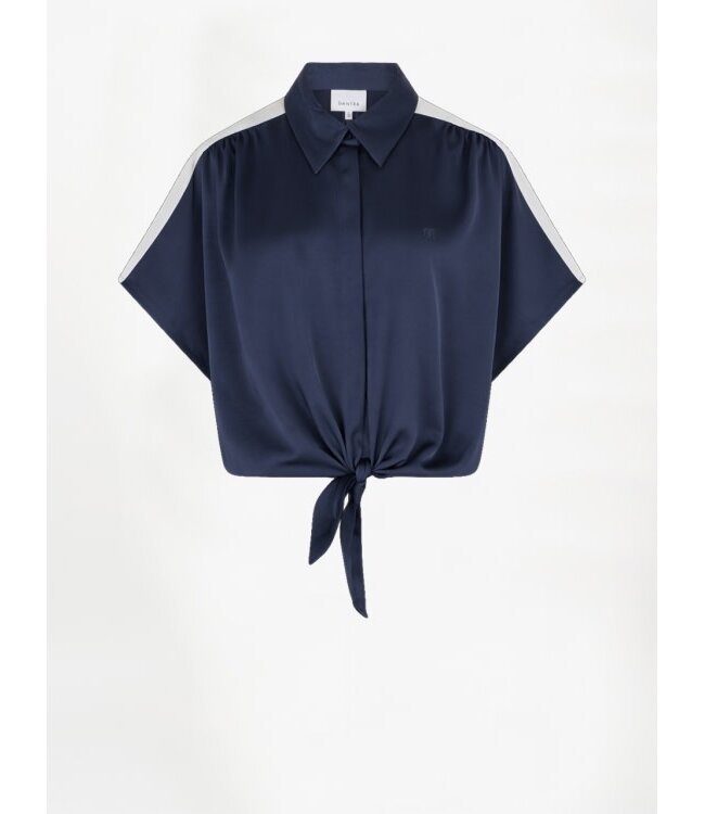 Dante 6 Siren tie knot shirt moonlit blue