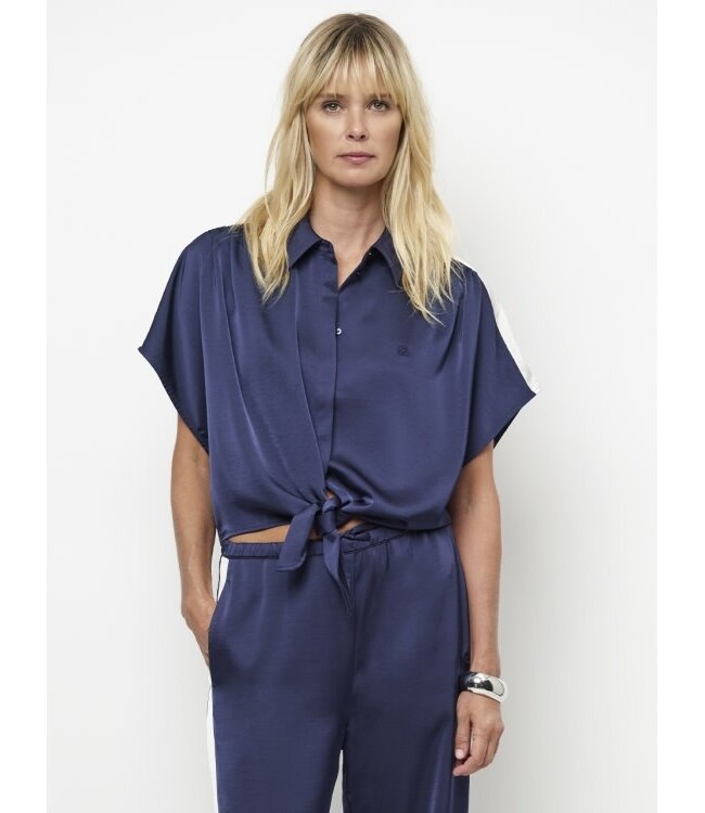 Dante 6 Siren tie knot shirt moonlit blue