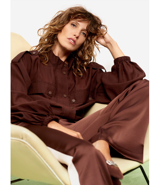 Dante 6 Mindy sheer cropped jacket choclate brown