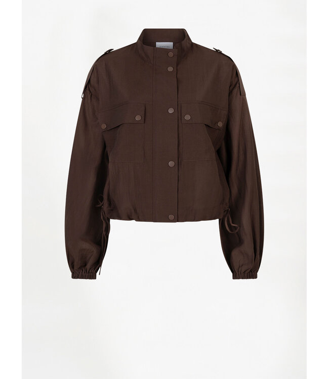 Dante 6 Mindy sheer cropped jacket choclate brown