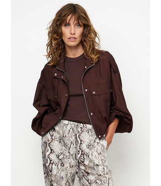 Dante 6 Mindy sheer cropped jacket choclate brown