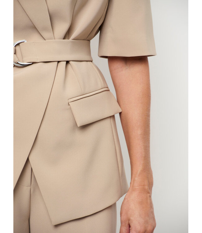 Dante 6 Nissa short sleeves blazer sand beige