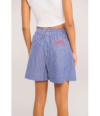 Sacrecoeur Collection Lilo marine embroidered short blue