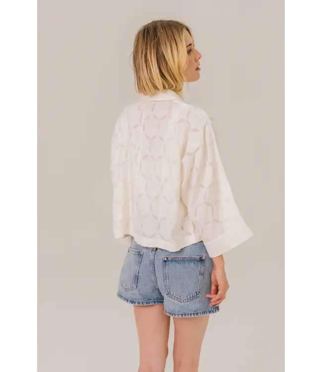 Sacrecoeur Collection Laelia cercle  Blouse blanc