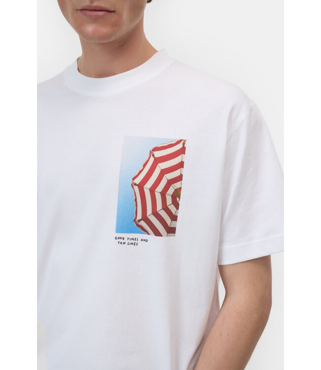 Closed good times and tan lines print shirt white