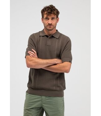 Butcher of Blue Ripley knit polo granite green