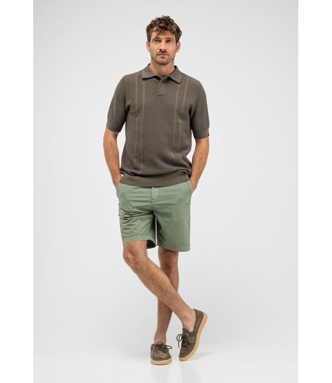 Butcher of Blue Ripley knit polo granite green