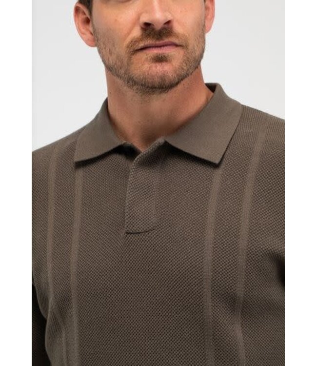 Butcher of Blue Ripley knit polo granite green