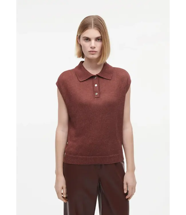 Studio AR Paloma Linnen Top Mahony