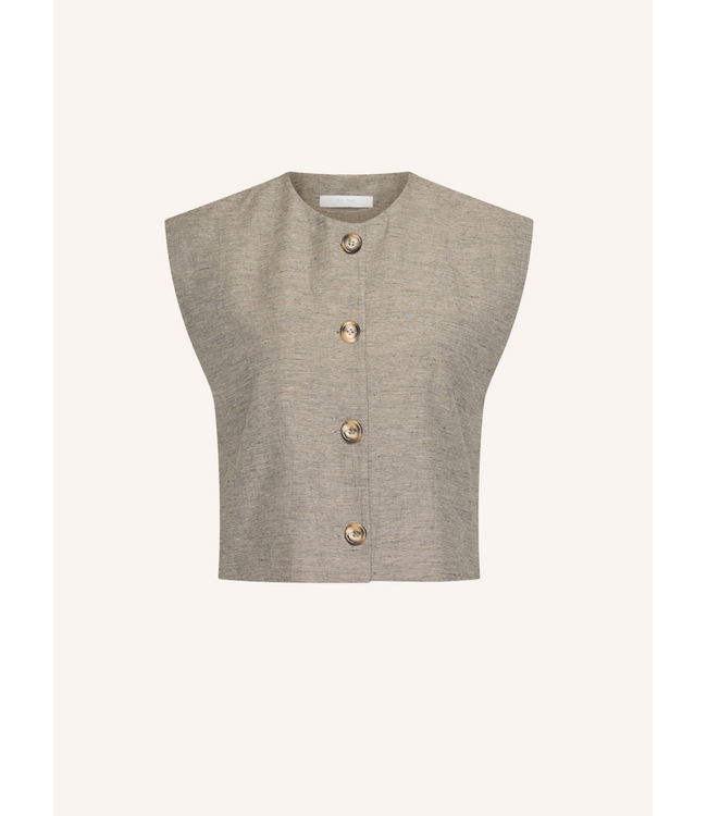 By Bar Nori Melange Gilet Charcoal Melee