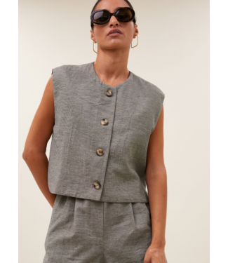 By Bar Nori Melange Gilet Charcoal Melee