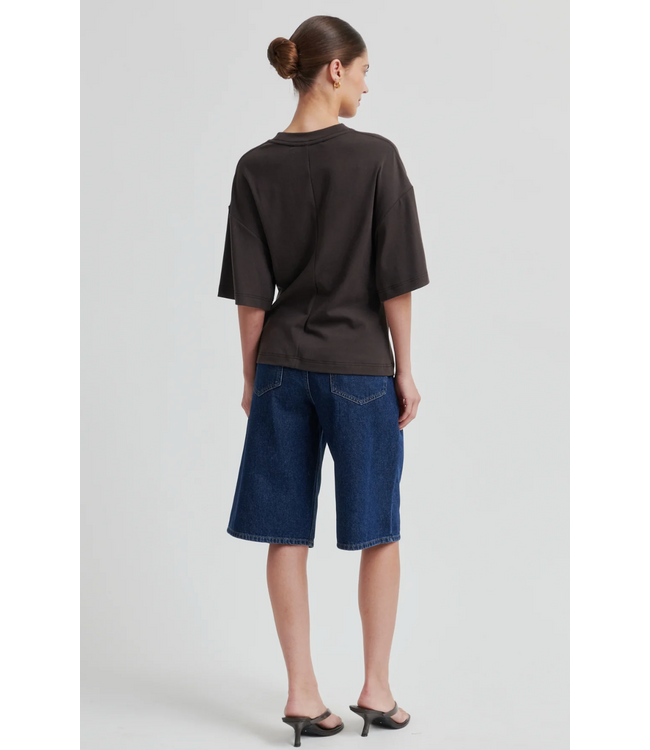 Second Female Enora Brooch Tee Chocolate Tort