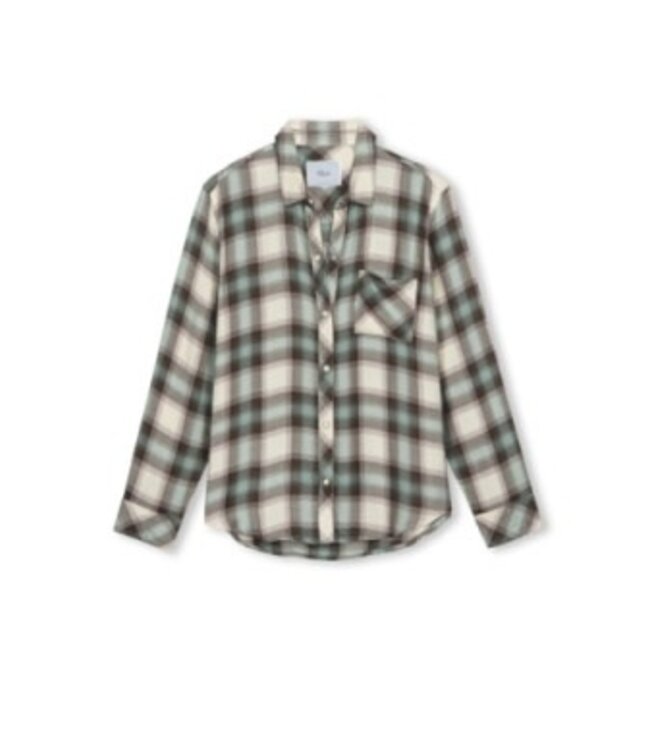 Rails Hunter birch olive teal check shirt