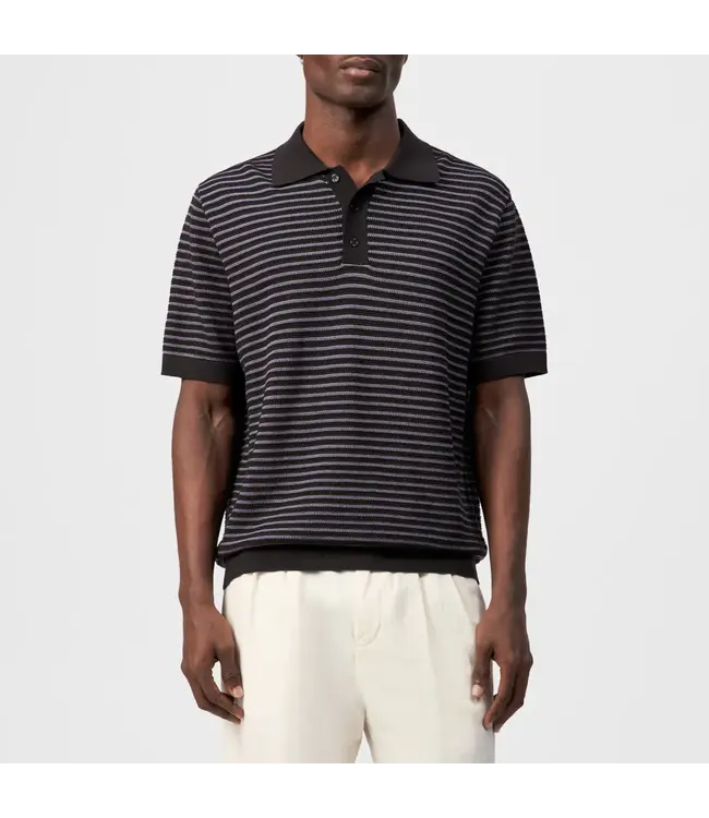 Drykorn Tamian stripe polo 1104 brown