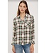 Rails Hunter birch olive teal check shirt