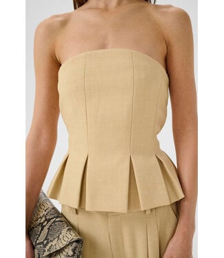 Gestuz GzStacy corsage top pale hay