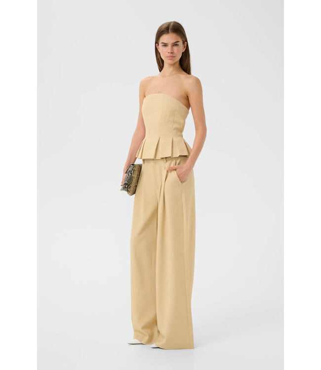 Gestuz GzStacy corsage top pale hay