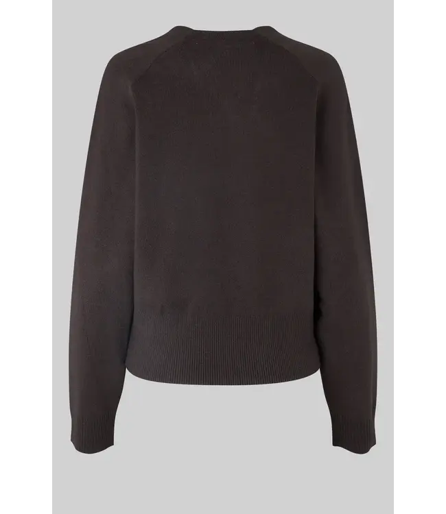 Second Female Saria wrap knit chocolate torte