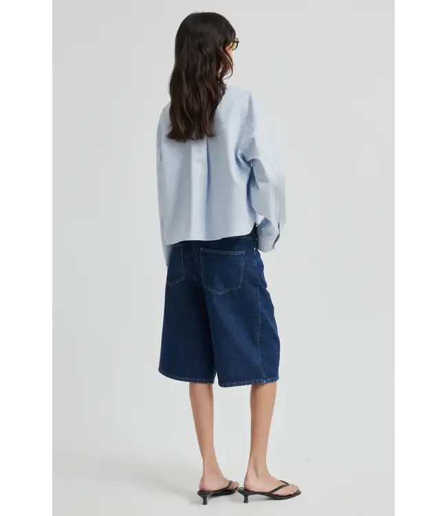 Second Female Jora cropped shirt light blue denim
