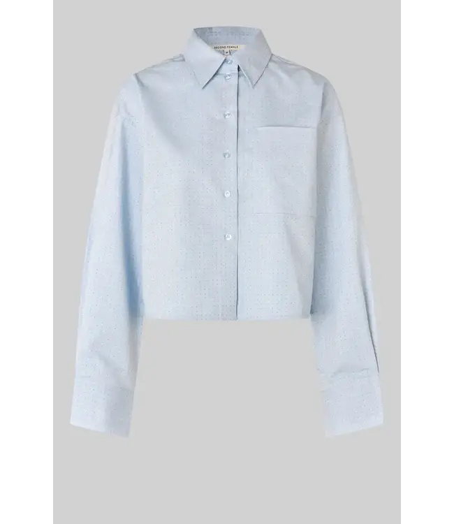 Second Female Jora cropped shirt light blue denim
