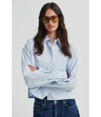 Second Female Joza cropped shirt light blue denim