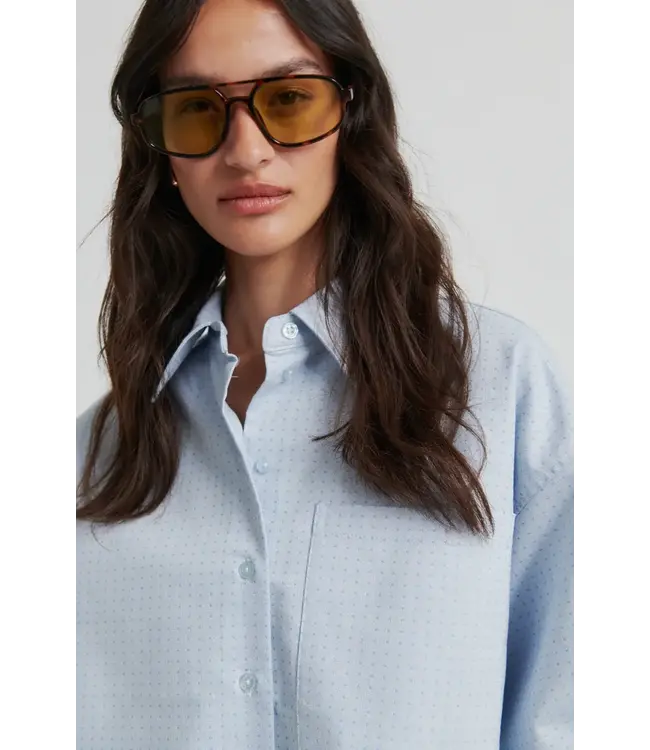 Second Female Joza cropped shirt light blue denim