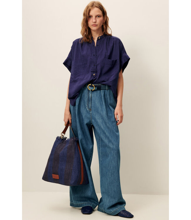 Sessùn Camille blouse blue emilienne