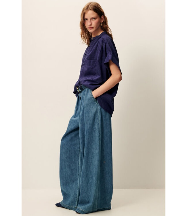 Sessùn Camille blouse blue emilienne