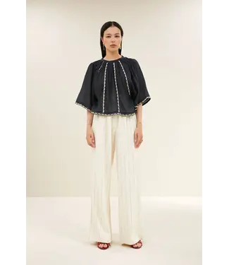 By Bar Benji pinestripe pants black thin stripe