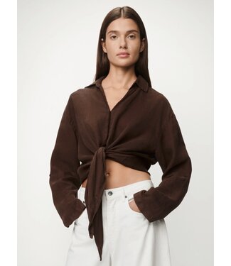 Lois Pia linen Blouse chocolate