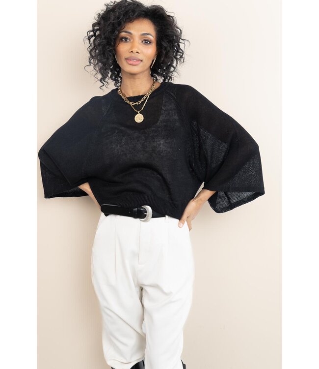 Studio AR Marisol Linnen Top Black