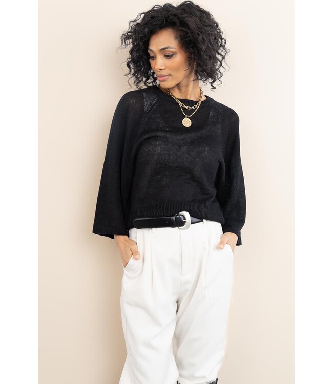 Studio AR Marisol Linnen Top Black