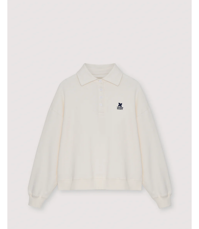 The New Society Logo Polo Ecru