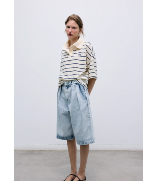 The New Society Acacia Polo Ecru Stripes