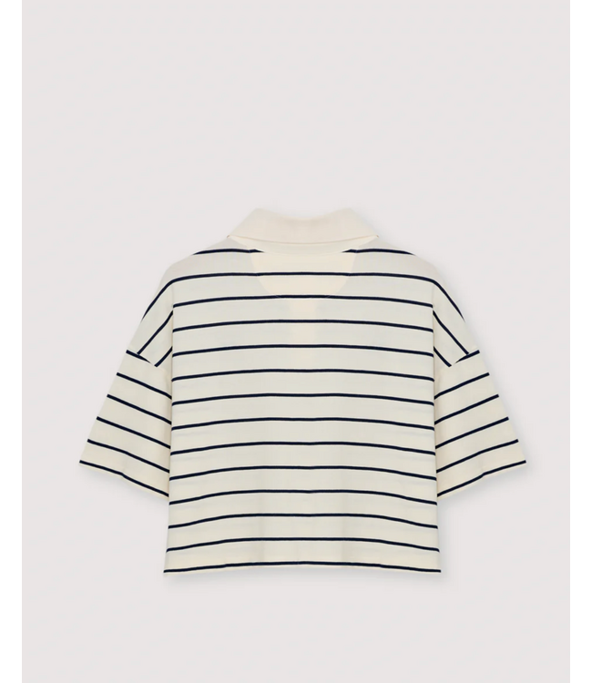 The New Society Acacia Polo Ecru Stripes