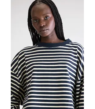 Bellerose Franto Longsleeve White Navy Stripe