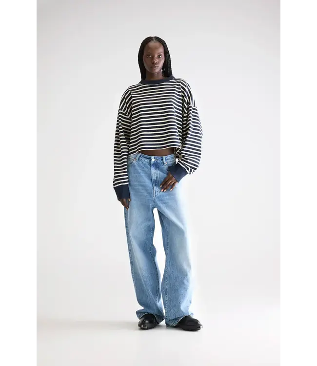 Bellerose Franto Longsleeve White Navy Stripe