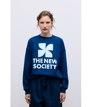 The New Society Logo Sweatshirt Ocean Indigo