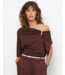 Dante 6 Gou Embellished Drapey Top Chocolate brown