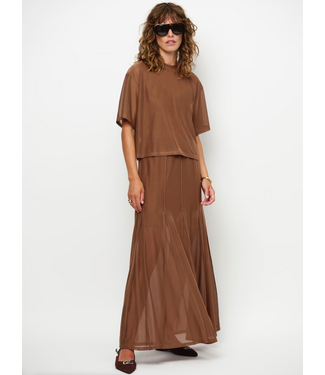 Dante 6 Sollis Mesh Wide Maxi Skirt Mocca