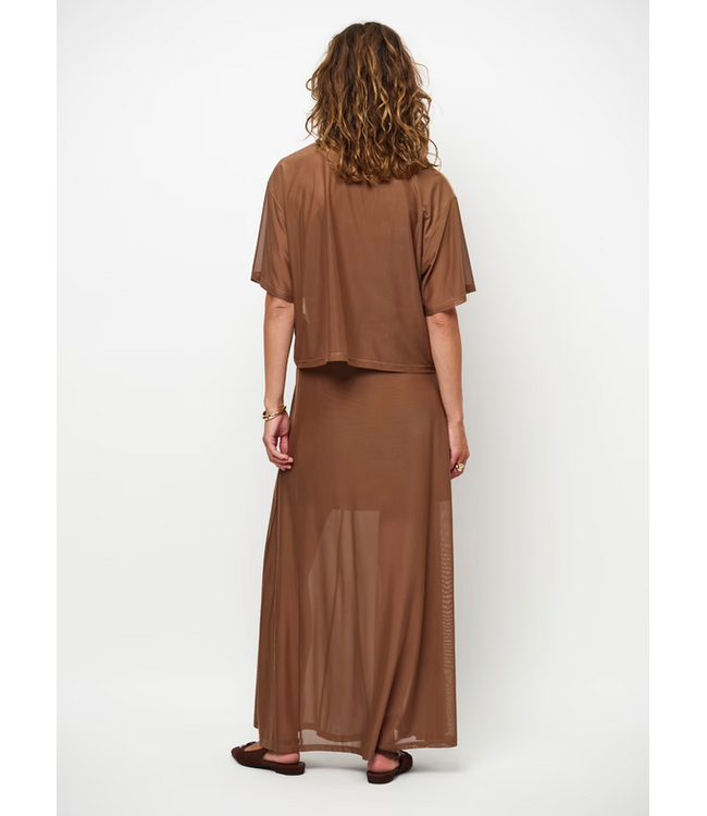 Dante 6 Sollis Mesh Wide Maxi Skirt Mocca