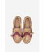 Posa Boat Loafer Fringe coloured stitch Suede Tan